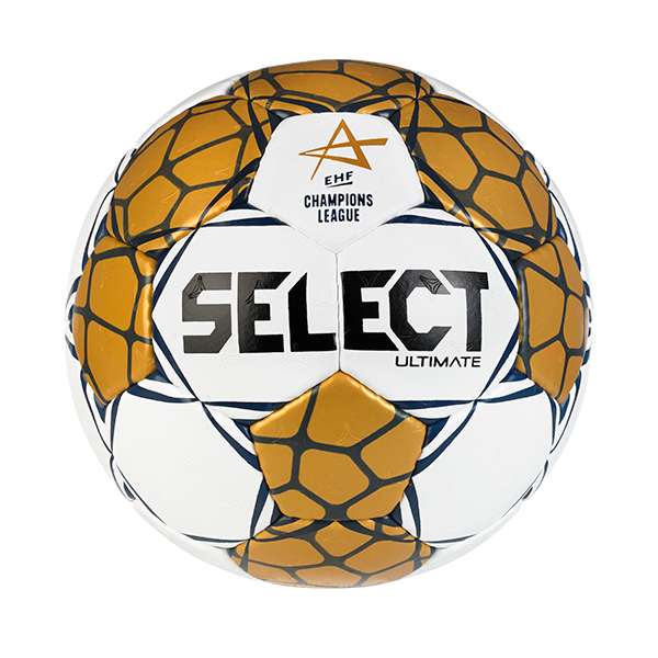 Balón de Balonmano SELECT Ultimate Oficial Champions League EHF White/Gold Aprobado Nº2