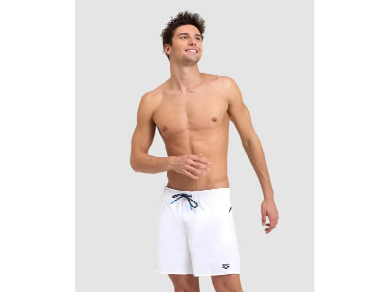 TRAJE DE BAÑO HOMBRE ARENA PRO_FILE BEACH BOXER LOGO WHITE