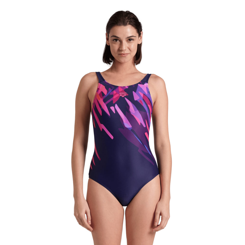 TRAJE DE BAÑO MUJER ARENA FEEL TALEA U BACK NEGRO ROSADO