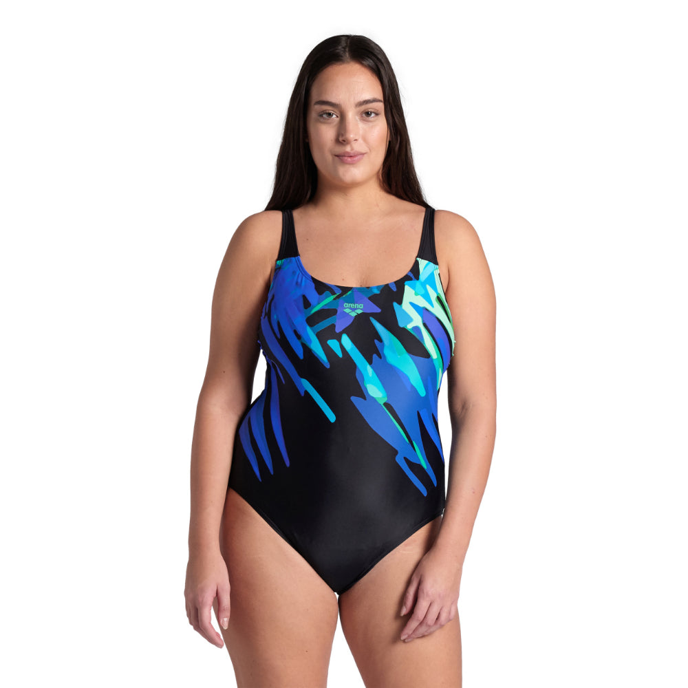 TRAJE DE BAÑO MUJER ARENA FEEL TALEA U BACK PLUS CALIPSO NEGRO