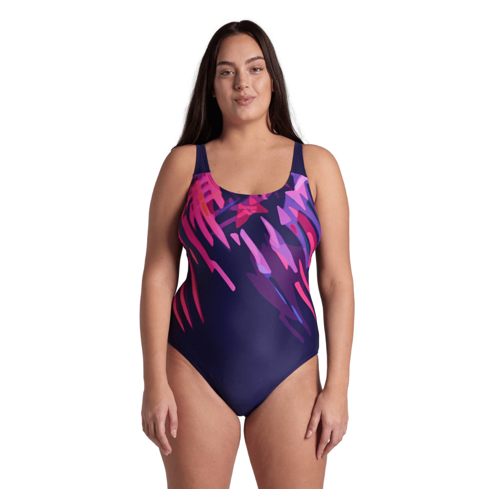 TRAJE DE BAÑO MUJER ARENA FEEL TALEA U BACK PLUS ROSADO NEGRO