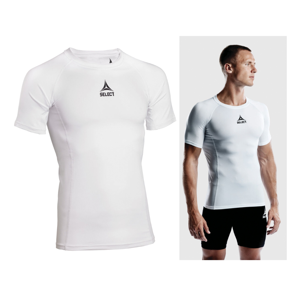 POLERA COMPRESIÓN MANGA CORTA BLANCA