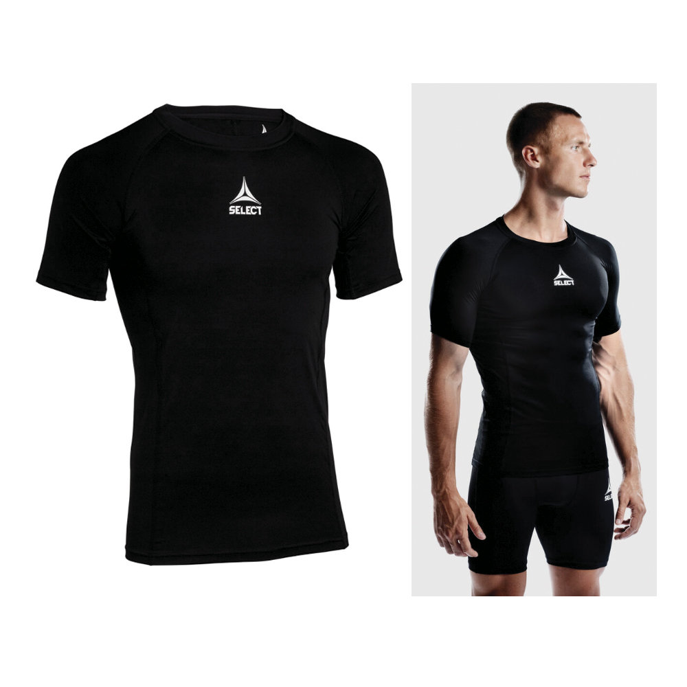 POLERA COMPRESIÓN MANGA CORTA NEGRA