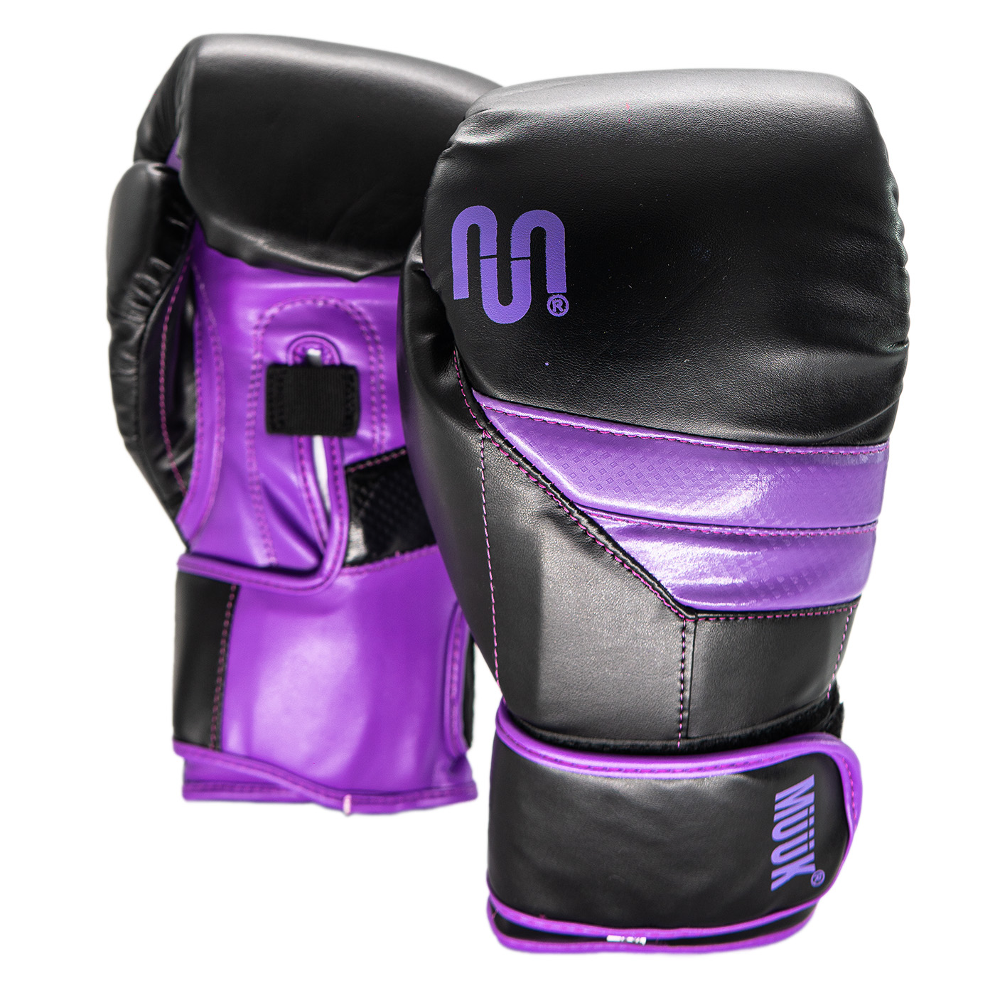 Guante De Box Muuk PU K.O. Negro-Púrpura